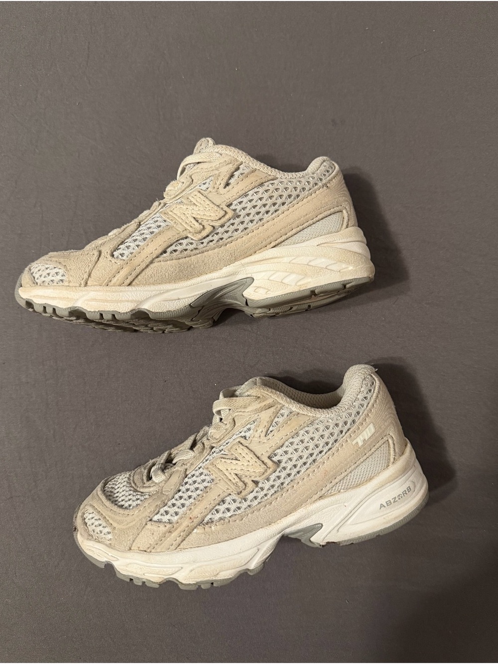 New Balance Kids Beige/ bone color & Suede Sneakers